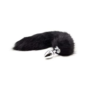 Wild Fox Tail Anal Butt Plug (Black)