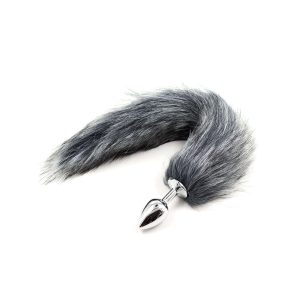 Wild Fox Tail Anal Butt Plug (Grey)
