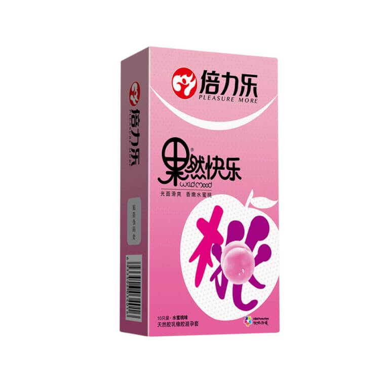 PLEASURE MORE Peach Flavor Condom (10 pcs) Condom | buy Adult toys Online at 18Plus World Malaysia