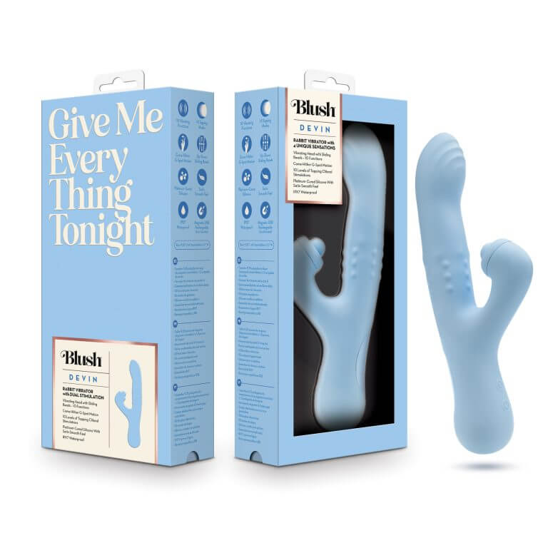 Blush DEVIN Blue Velvet Touch Infinite Waves of Ecstasy Vibration 18 Plus World | buy Adult toys Online at 18Plus World Malaysia