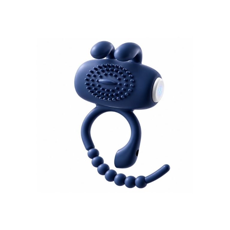 Navy Blue Rabbit Vibrating Cock Ring Penis Extension / Delay for men | buy Adult toys Online at 18Plus World Malaysia